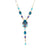 Regal Blue Apatite Mixed Stone Golden Pendant Necklace