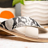 Italian Goatskin Suede Python Embossed Slide Taupe
