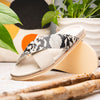 Italian Goatskin Suede Python Embossed Slide Taupe