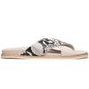 Italian Goatskin Suede Python Embossed Slide Taupe
