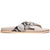 Italian Goatskin Suede Python Embossed Slide Taupe