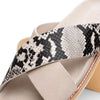 Italian Goatskin Suede Python Embossed Slide Taupe