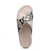 Italian Goatskin Suede Python Embossed Slide Taupe