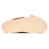 Italian Goatskin Suede Croc Embossed Slide Cognac