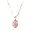 Rhodonite and Bronze Pendant Necklace