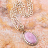 Rhodonite and Bronze Pendant Necklace