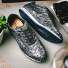 Ostrich Quill Sneakers, Black Denim