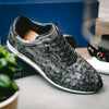 Ostrich Quill Sneakers, Black Denim