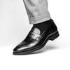 Hand Burnished Calfskin Penny Loafer Black