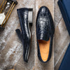 Crocodile Penny Loafer, Navy