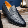 Crocodile Penny Loafer, Navy