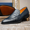 Crocodile Penny Loafer, Navy