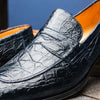 Crocodile Penny Loafer, Navy