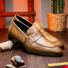Crocodile Penny Loafer, Taupe