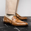 Crocodile Penny Loafer, Taupe