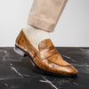 Crocodile Penny Loafer, Taupe