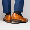 Hand Burnished Calfskin Penny Loafer Camel