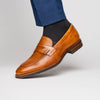 Hand Burnished Calfskin Penny Loafer Camel