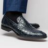 Crocodile Penny Loafer, Navy