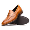 Hand Burnished Calfskin Penny Loafer Camel