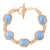 Roped Denim Blue Lapis Golden Link Bracelet