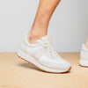WHITE ROXI Suede & Calfskin Sneaker, White