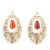 Rustic Orange Carnelian Golden Drop Earrings