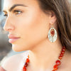 Rustic Orange Carnelian Golden Drop Earrings
