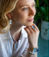 Santorini Cobalt Blue and White Golden Cuff Bracelet