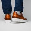 Italian Pebble Grain Calfskin Sneakers Cognac