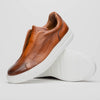 Italian Pebble Grain Calfskin Sneakers Cognac