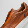 Italian Pebble Grain Calfskin Sneakers Cognac