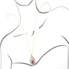 Stacked Stone Blue and Purple Turquoise Golden Pendant Chain Necklace