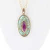 Stacked Stone Blue and Purple Turquoise Golden Pendant Chain Necklace