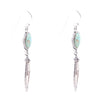 Sterling Silver and Turquoise Shield Drop Earrings