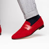 Tippa Suede & Calfskin Penny Loafers Red