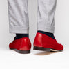 Tippa Suede & Calfskin Penny Loafers Red