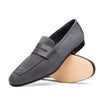 Suede & Calfskin Penny Loafers Grey