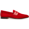 Tippa Suede & Calfskin Penny Loafers Red