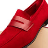 Tippa Suede & Calfskin Penny Loafers Red