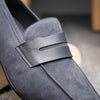 Suede & Calfskin Penny Loafers Grey
