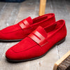 Tippa Suede & Calfskin Penny Loafers Red