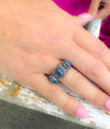 Purple Mojave Three Stone Ring