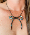 Navajo Pearl and Turquoise Bow Necklace
