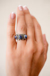 Purple Mojave Three Stone Ring
