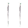 Turquoise Long Woven Seed Bead Earrings