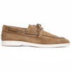 Italian Suede Goatskin Boat Shoes, Taupe
