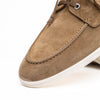 Italian Suede Goatskin Boat Shoes, Taupe