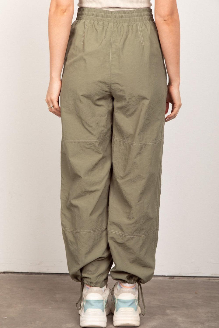VERY J Drawstring Woven Parachute Joggers - Cocoa Yacht Club