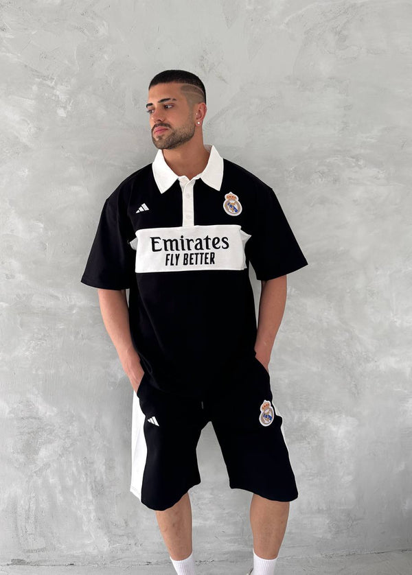 Elite Club Style Men's Polo & Shorts Set – Tailored Athletic Look with Crest Detail